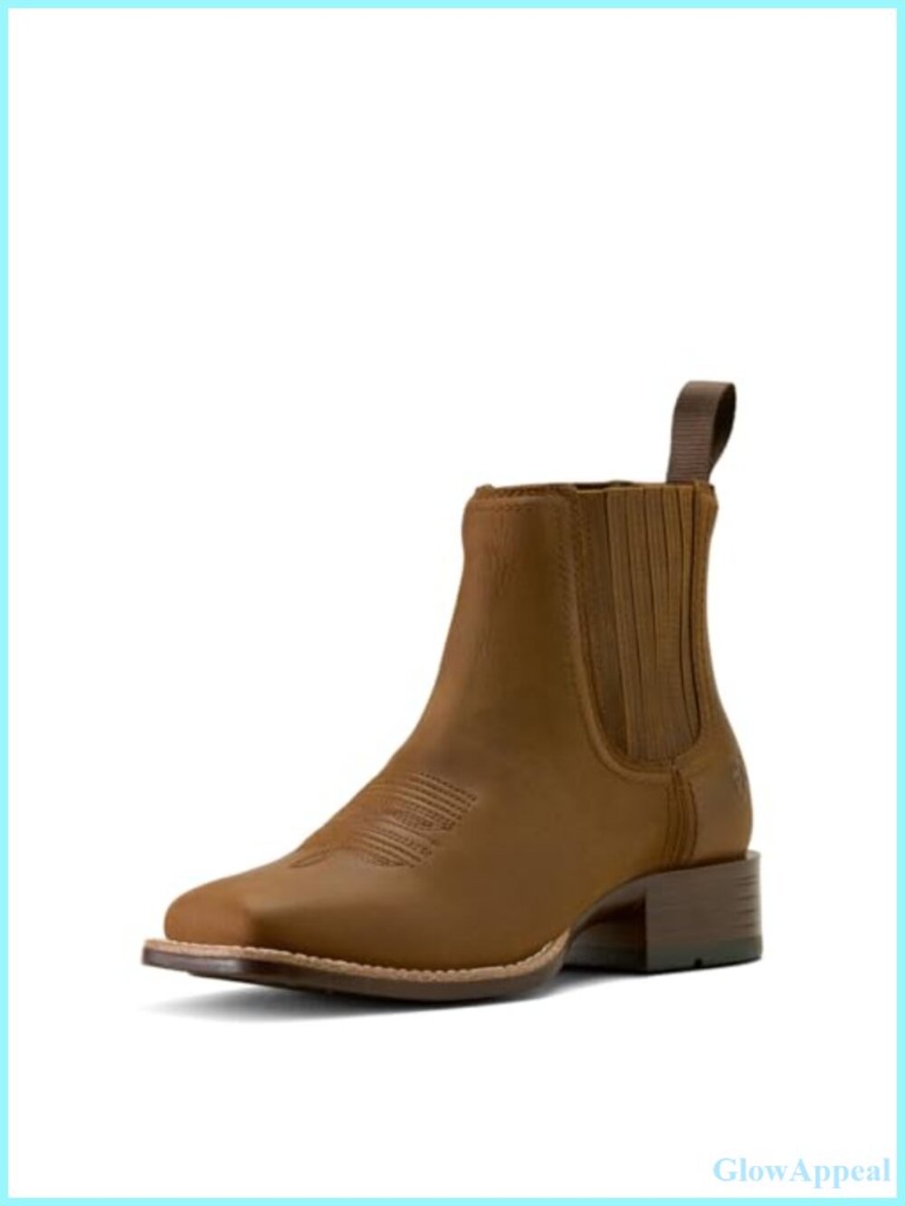 ARIAT Booker Chelsea Wide Square Toe Western Boot Faux Leather Leather
